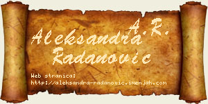 Aleksandra Radanović vizit kartica
